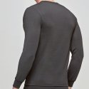 T-shirt manches longues col en V Homme THERMO Noir et Uni