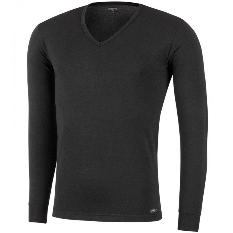 IMPETUS T-shirt manches longues Col V Homme Microfibre THERMO Noir
