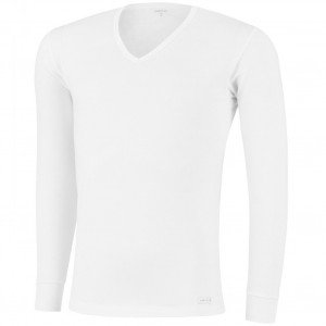 IMPETUS T-shirt manches longues Col V Homme Microfibre THERMO Blanc