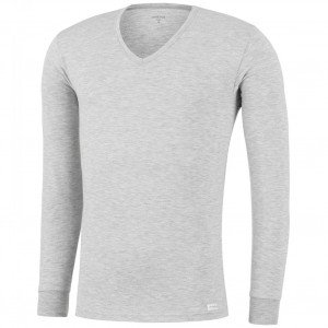 IMPETUS T-shirt manches longues Col V Homme THERMO Gris chiné