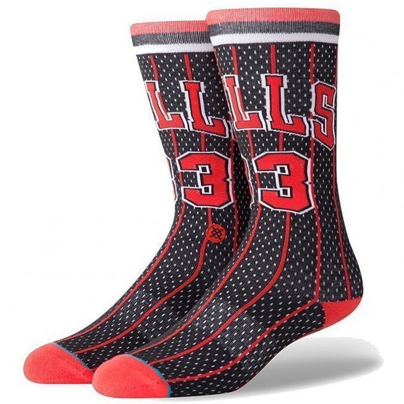 STANCE Chaussettes Mixte Microcoton BULLS96 Noir Rouge NBA