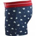 NO PUBLIK Boxer Garçon Microfibre SNOW BEAR Marine Rouge