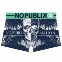 NO PUBLIK Boxer Garçon Microfibre JUNGLE SKULL Marine Vert