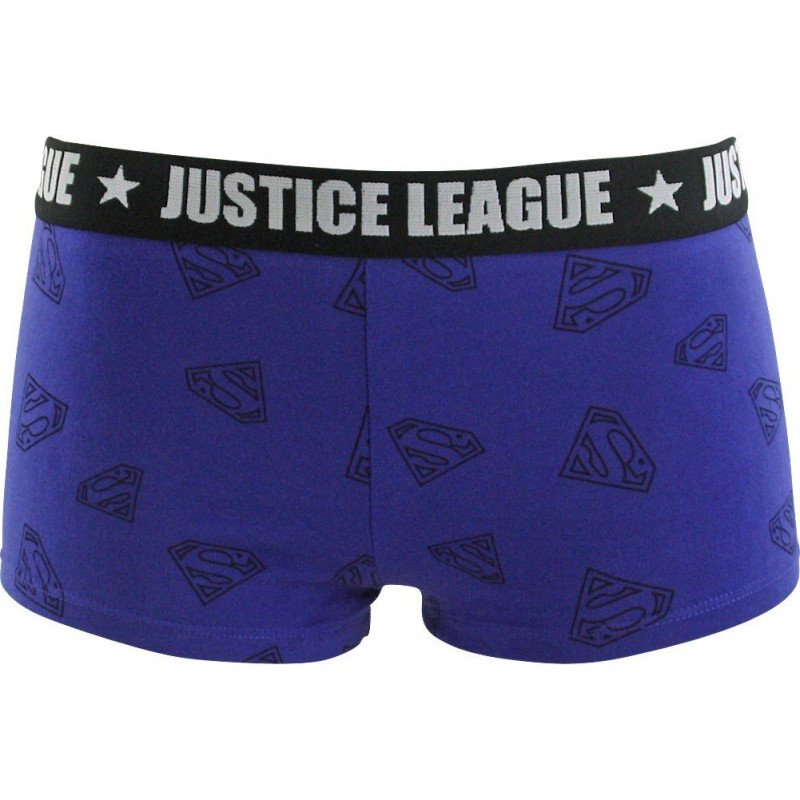 DC COMICS Boxer Fille SUP3 Bleu JUSTICE LEAGUE