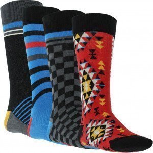 PULL IN Lot de 4 paires de Chaussettes Mixte Coton PACK30 Noir Multicolore