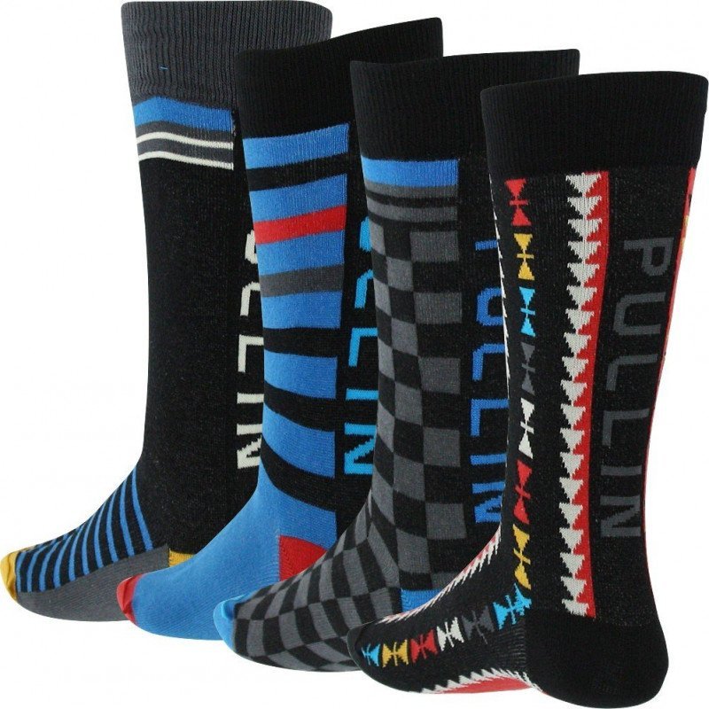 LOT DE 4 Chaussettes Chaussettes Mixte PACK30 Noir et Multicolore