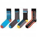 PULL IN Lot de 4 paires de Chaussettes Mixte Coton PACK30 Noir Multicolore