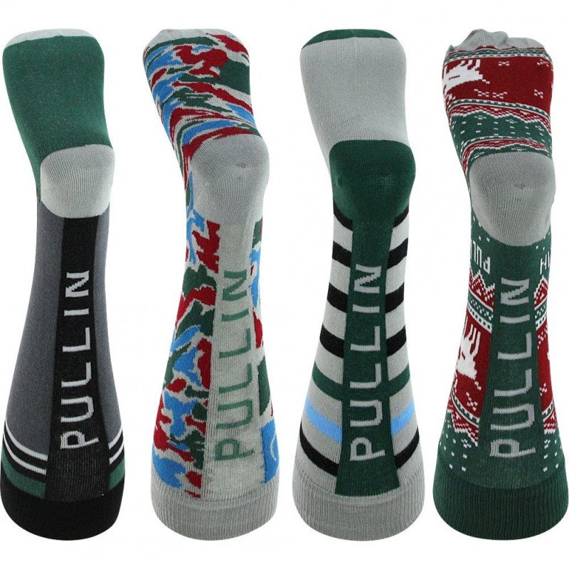 LOT DE 4 Chaussettes Chaussettes Mixte PACK31 Vert et Rouge