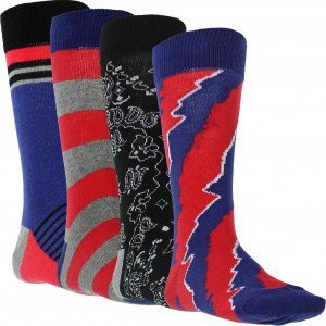 PULL IN Lot de 4 paires de Chaussettes Mixte Coton PACK32 Bleu Rouge