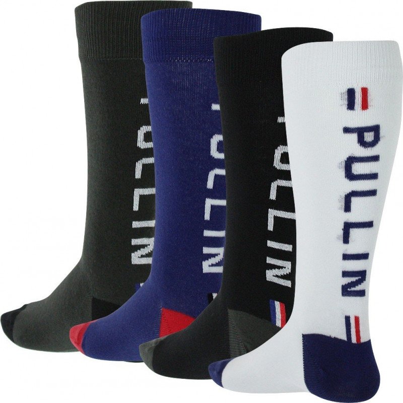 PULL IN Lot de 4 paires de Chaussettes Mixte Coton PACK33 Noir Blanc Marine Anthracite