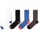 PULL IN Lot de 4 paires de Chaussettes Mixte Coton PACK33 Noir Blanc Marine Anthracite