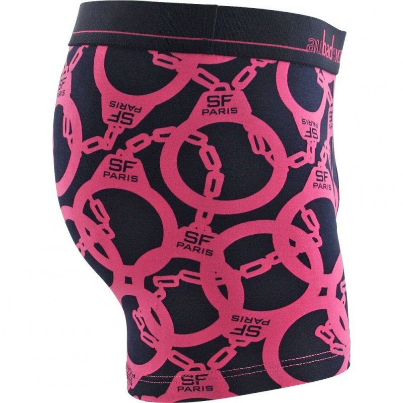 AUBADEMEN Boxer Homme Coton Modal MIXSFP Marine Rose STADE FRANCAIS PARIS