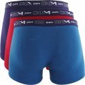 DIM Lot de 3 Boxers Homme Coton STRETCH Rouge baie Bleu atlantique Bleu crépuscule
