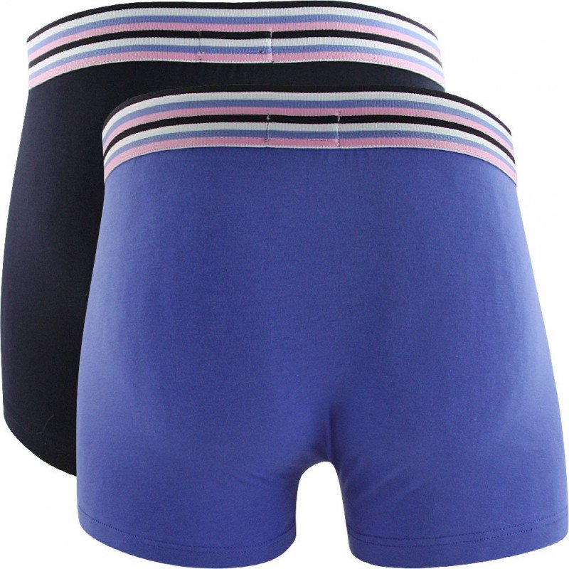 EDEN PARK Lot de 2 Boxers Homme Coton LIGNECX2 Marine Bleu