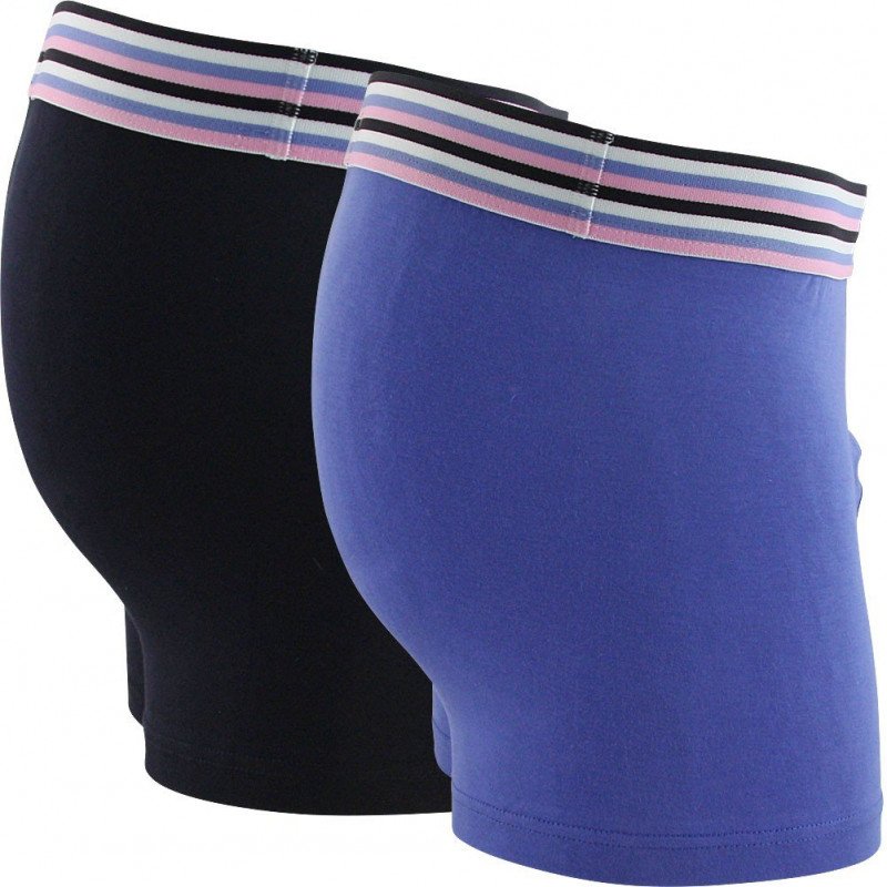 EDEN PARK Lot de 2 Boxers Homme Coton LIGNECX2 Marine Bleu