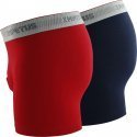 IMPETUS Lot de 2 Boxers Homme Coton SIENA Rouge Bleu foncé