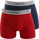 IMPETUS Lot de 2 Boxers Homme Coton SIENA Rouge Bleu foncé