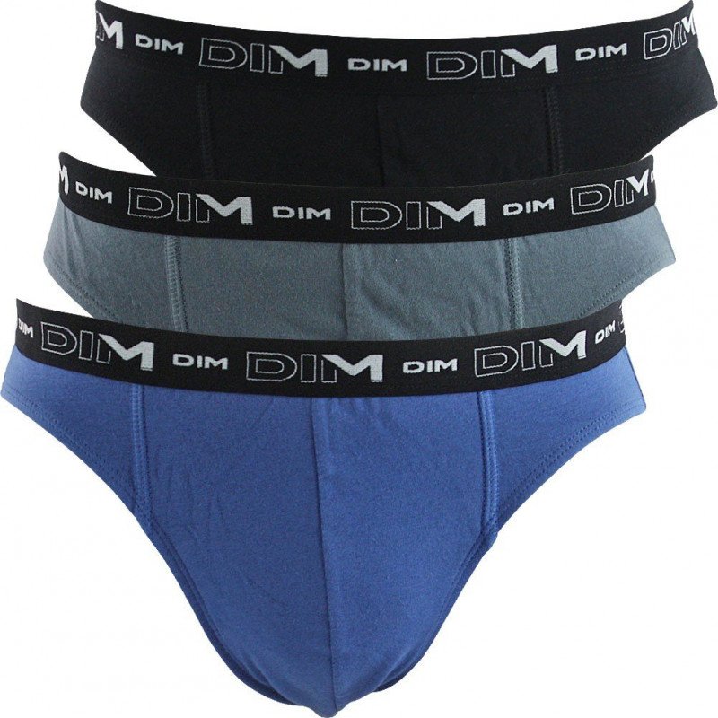 LOT DE 3 Slip Sous-vêtements Homme STRETCH Bleu et Noir