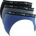 LOT DE 3 Slip Sous-vêtements Homme STRETCH Bleu et Noir