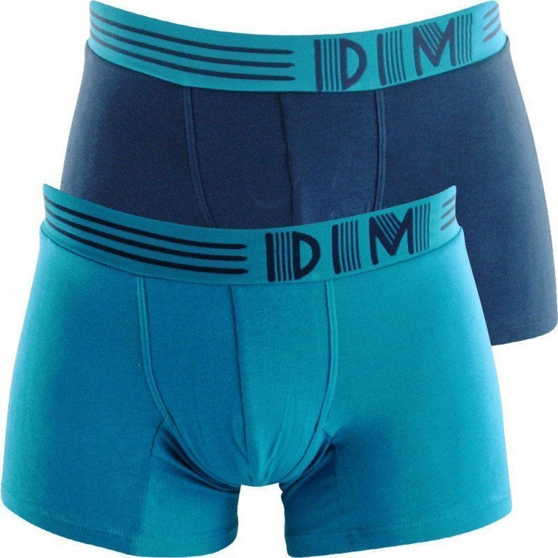 DIM Lot de 2 Boxers Homme Coton TOUCH POP Bleu vertigo Bleu klein