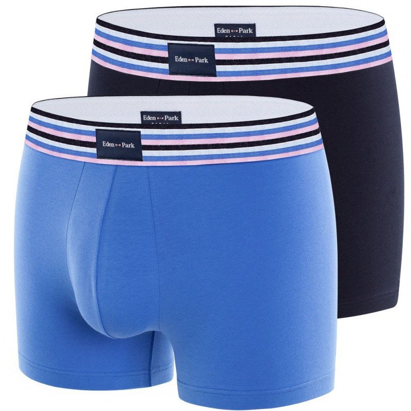 LOT DE 2 Boxer Sous-vêtements Homme LIGNECX2 Bleu et Marine