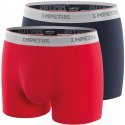 IMPETUS Lot de 2 Boxers Homme Coton SIENA Rouge Bleu foncé