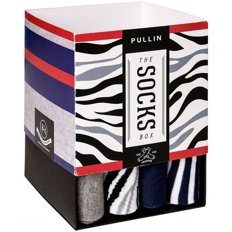 LOT DE 4 Chaussettes Chaussettes Mixte PACK25 Bleu et Blanc