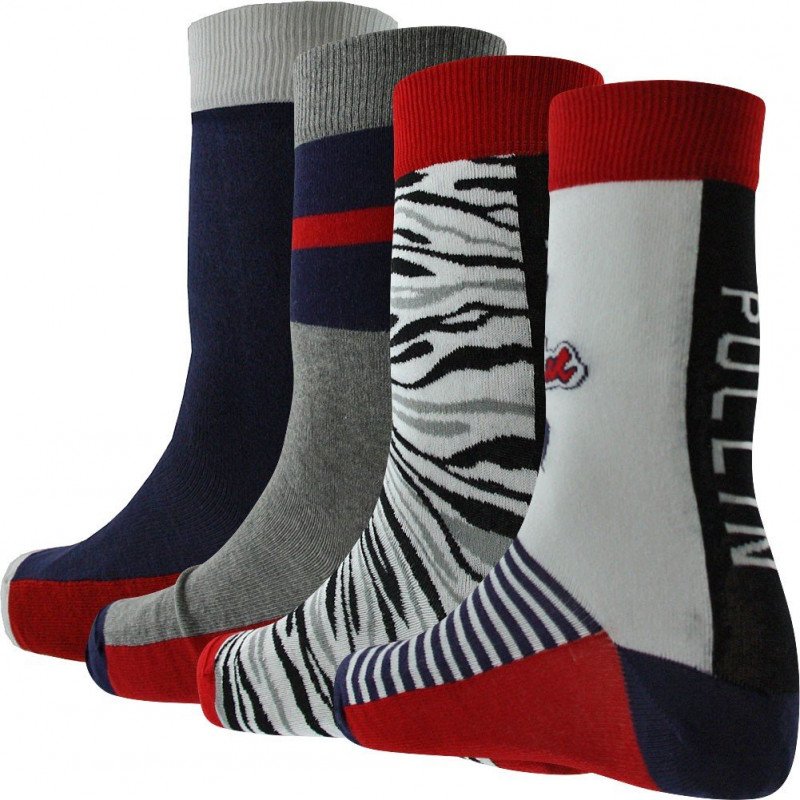 LOT DE 4 Chaussettes Chaussettes Mixte PACK25 Bleu et Blanc