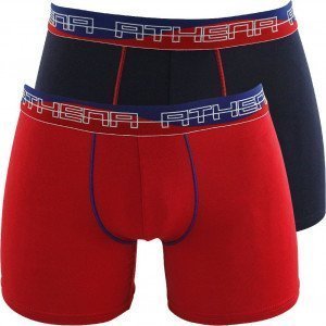 ATHENA Lot de 2 Boxers Homme Modal ULTRA SOFT Marine Rouge