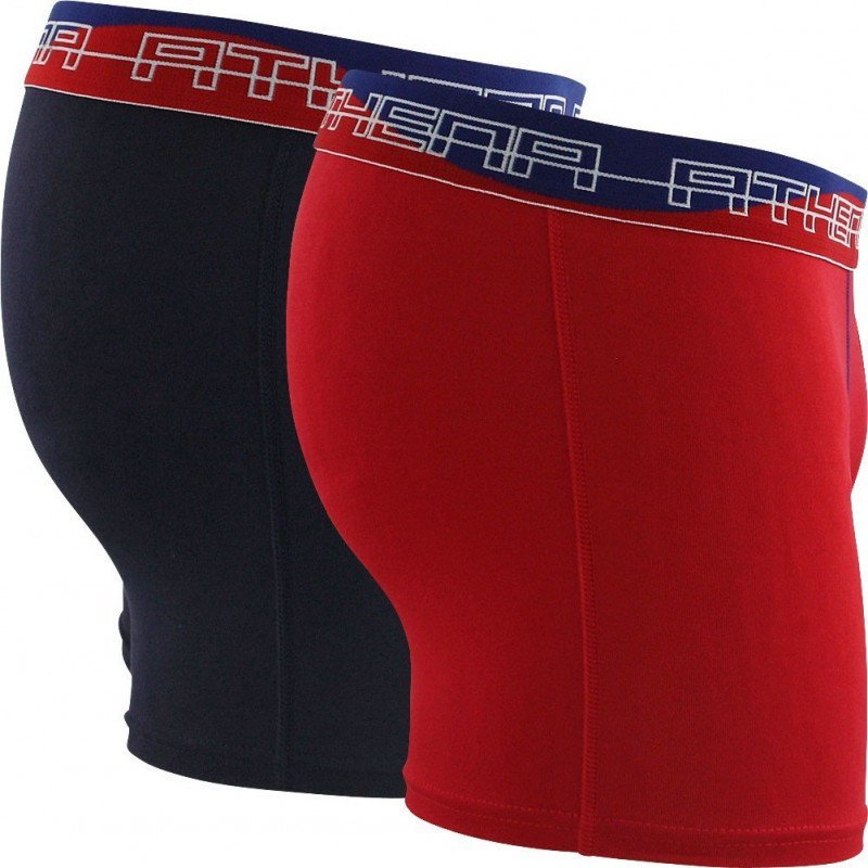 ATHENA Lot de 2 Boxers Homme Modal ULTRA SOFT Marine Rouge