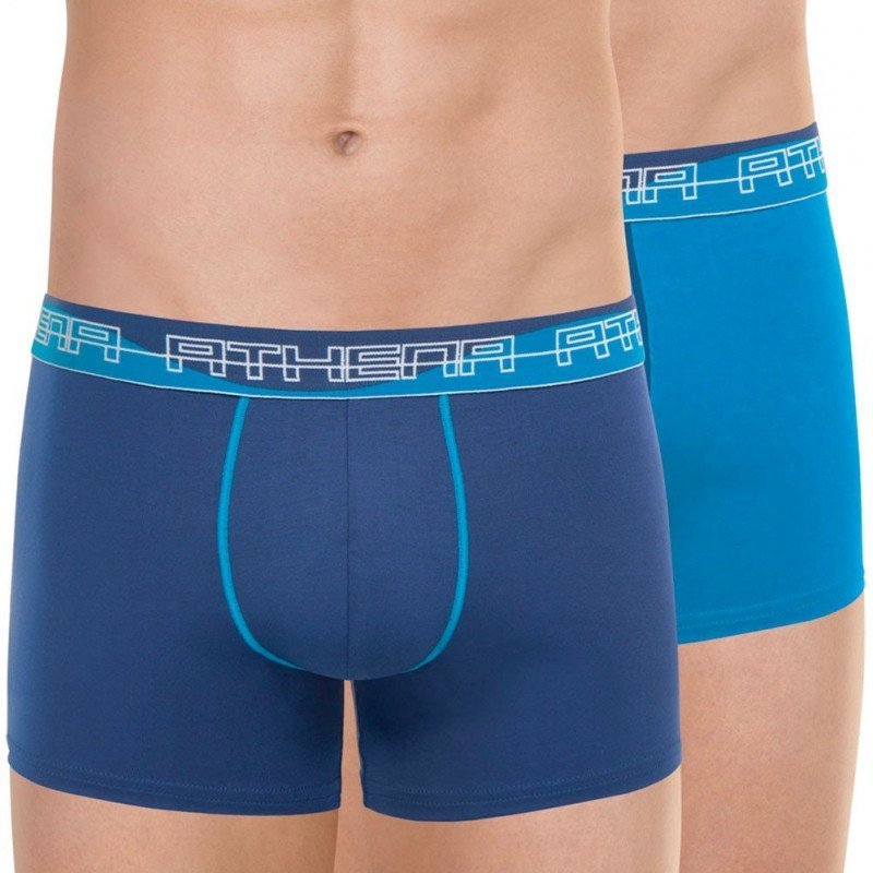 ATHENA Lot de 2 Boxers Homme Modal ULTRA SOFT Marine Bleu