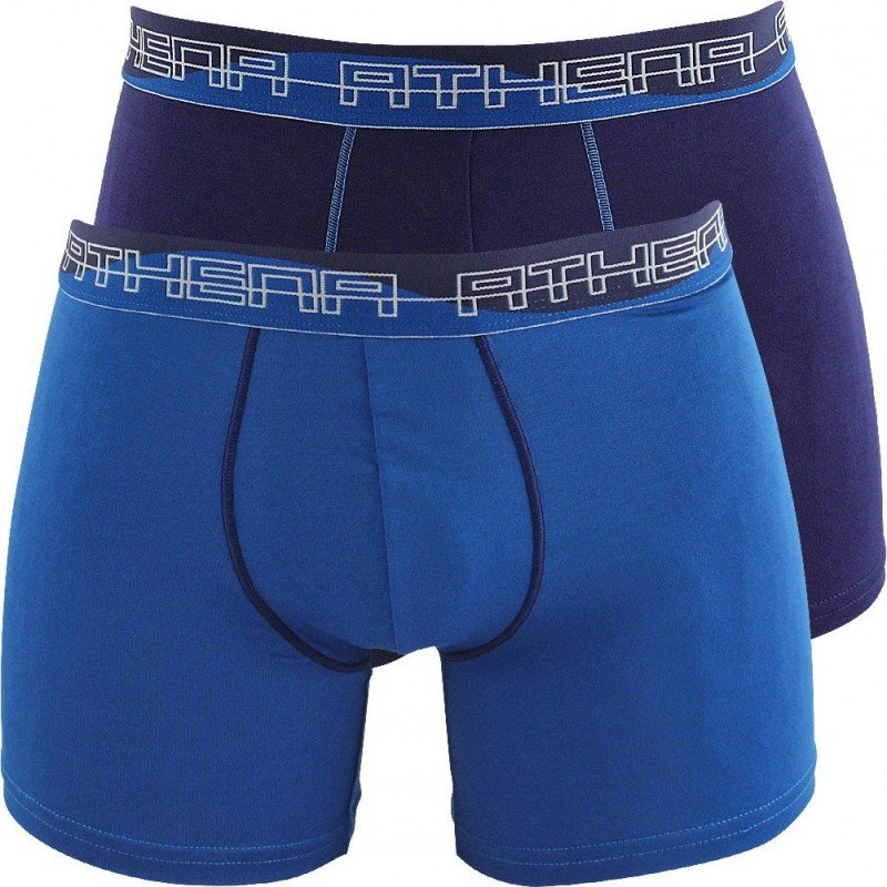 ATHENA Lot de 2 Boxers Homme Modal ULTRA SOFT Marine Bleu