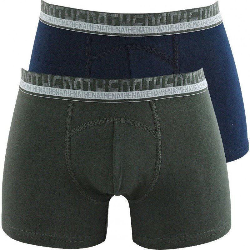 ATHENA Lot de 2 Boxers Homme Coton BIO Marine Etain