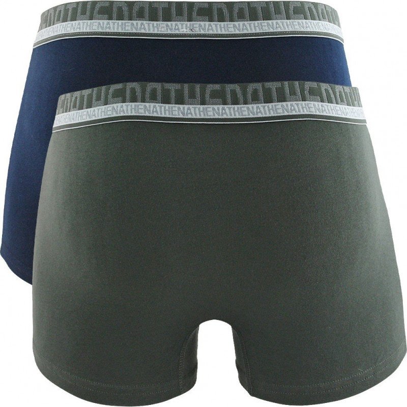 ATHENA Lot de 2 Boxers Homme Coton BIO Marine Etain