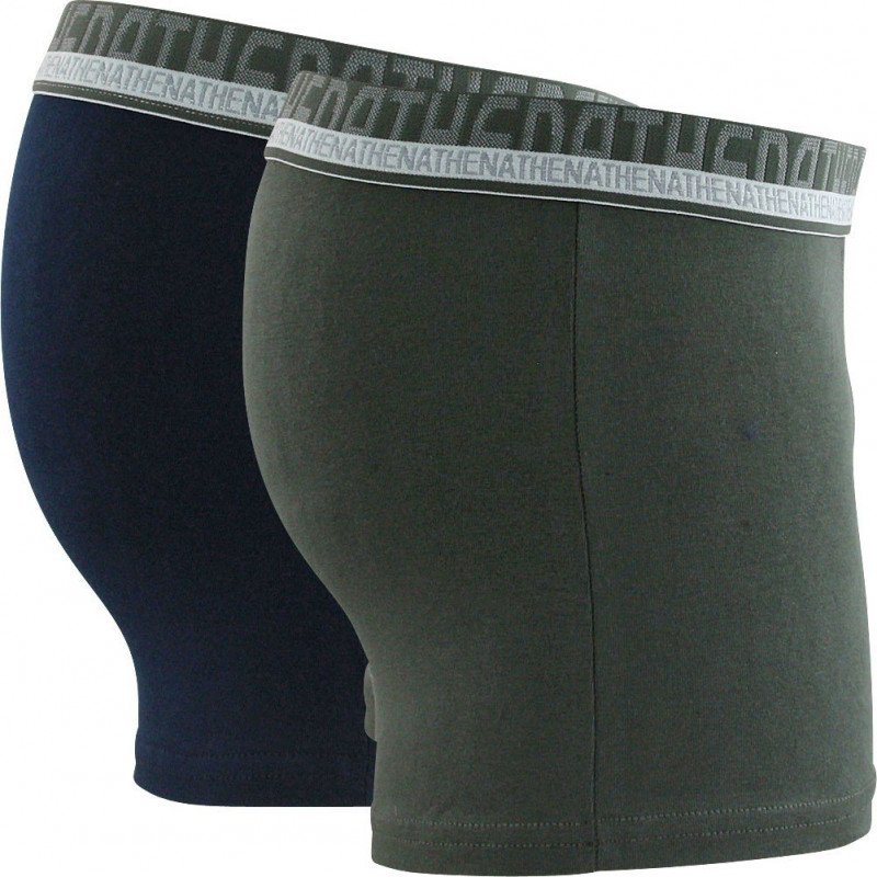 ATHENA Lot de 2 Boxers Homme Coton BIO Marine Etain