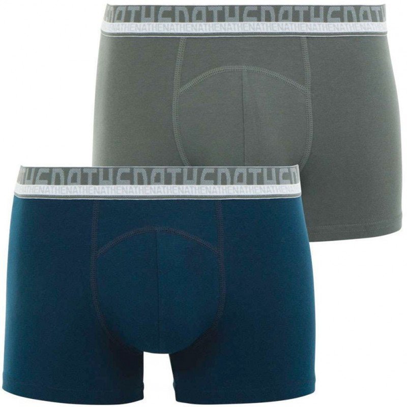 ATHENA Lot de 2 Boxers Homme Coton BIO Marine Etain