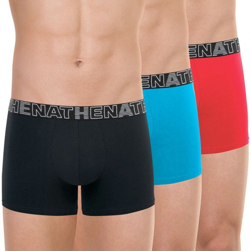 LOT DE 3 Boxer Sous-vêtements Homme BASIC COLOR Noir et Turquoise