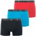 ATHENA Lot de 3 Boxers Homme Coton BASIC COLOR Noir Turquoise Rouge