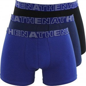ATHENA Lot de 3 Boxers Homme Coton BASIC COLOR Noir Marine Bleu
