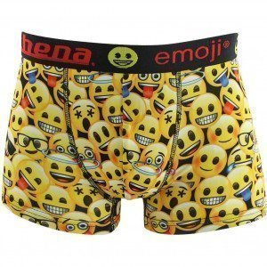 ATHENA Boxer Garçon Microfibre YELLOW Noir Jaune EMOJI