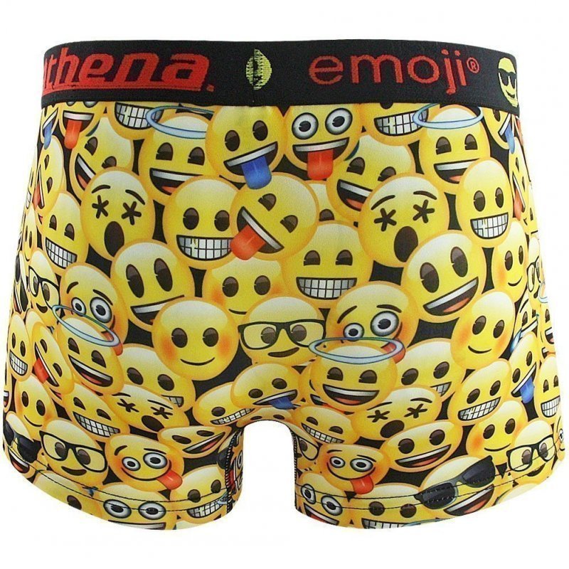 ATHENA Boxer Garçon Microfibre YELLOW Noir Jaune EMOJI