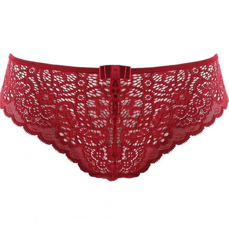 DIM Shorty Femme Microfibre Dentelle SUBLIM FASHION Rouge Impérial