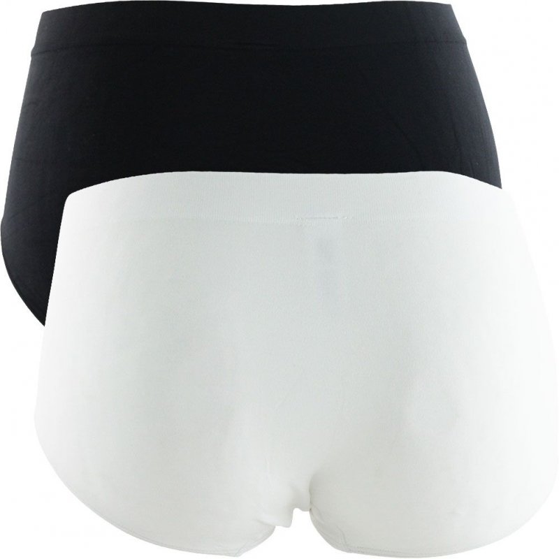 DIM Lot de 2 Boxers Femme Microfibre ECO Noir Blanc