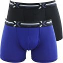 DIM Lot de 2 Boxers Homme Microfibre X-TEMP Bleu indigo Noir