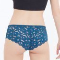 VARIANCE Lot de 2 Shortys Femme Microfibre DENTELLE Noir Bleu