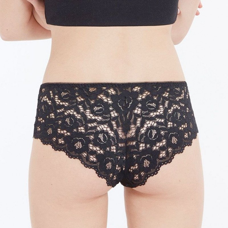 LOT DE 2 Shorty Sous-vêtements Femme DENTELLE Noir et Bleu