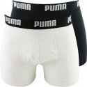 PUMA Lot de 2 Boxers Homme Coton BASIC Noir Blanc