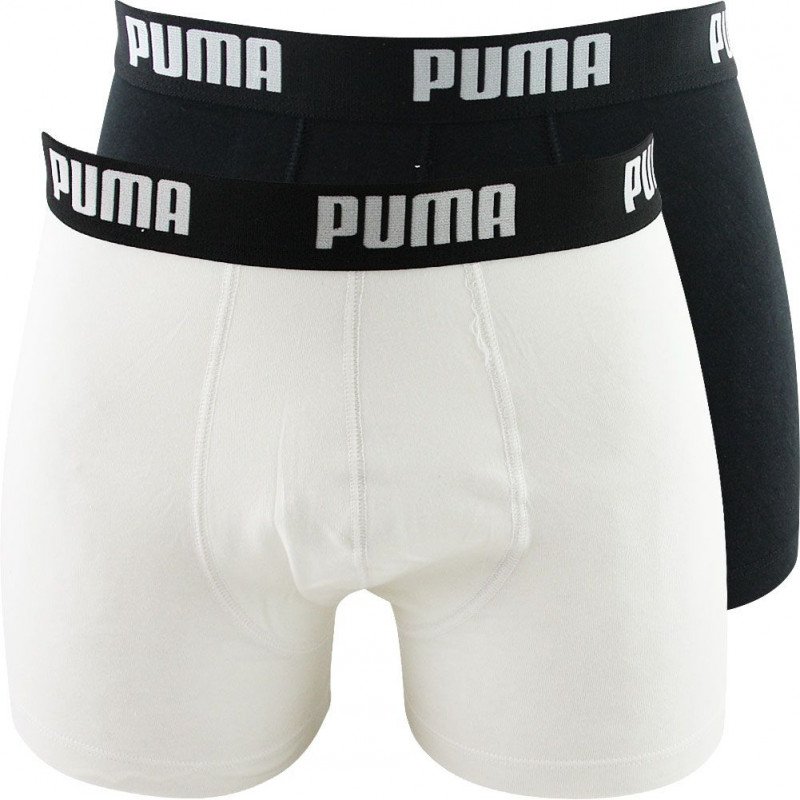 قطران الفحم PUMA Lot de 2 Boxers Homme Coton BASIC Noir Blanc قطران الفحم