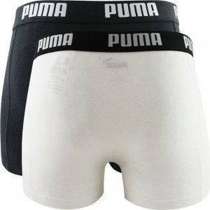 PUMA Lot de 2 Boxers Homme Coton BASIC Noir Blanc