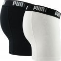 PUMA Lot de 2 Boxers Homme Coton BASIC Noir Blanc